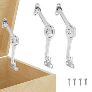 lot 35472 image: 2 Pack  Adjustable Lid Stay Hinges for Small Wooden Toy Boxes & Chests  Zinc Alloy Lid Support Hinges for Safe, Smooth Support. - Retail $21