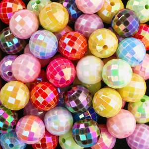 lot 35486 image: 31PCS 16mm Acrylic Beads Colorful Disco Ball Beads Ab Color Bead for Jewelry Making Bracelet Necklace Earrings 70s 80s Costume Accessories - Retail $12