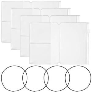 lot 35490 image: 8Pcs Travelers Notebook Accessories Kit with 4Pcs Nylon Travel Journal Elastics 4Pcs Passport Size PVC Clear File Pockets Rectangle Zipper Folder Organizers for Card Passport Document Storage - Retail $8