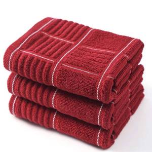 lot 35491 image: 100% Cotton Kitchen Towels, Absorbent Dish Towels with Hanging Loop, Soft Kitchen Hand Towels for Washing Drying Dishes(16x26, Set of 3) - Retail $15