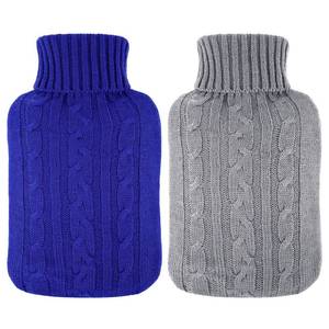 lot 35496 image: 2 Pieces Hot Water Bottle Cover Soft Cover Only Knitted Hot Water Bottle Sweater for Winter Compress and Cold Therapy, Menstrual Cramps, Neck, Shoulder Pain Relief(RoyalBlue, Grey) - Retail $10