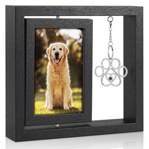 lot 35521 image: Dog Memorial Gifts for Loss of Dog- Pet Memorial Remembrance Bereavement Sympathy Gifts for Dogs, Rotating Wooden Dog Passing Away Gifts Picture Frame for 4x6 Photo- Black - Retail $19