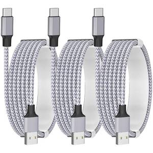lot 35535 image: Apple MFi Certified, iPhone 17 Fast Charger Cable Carplay Cable, 6FT 60W 3Pack USB A to USB C Braided Cable Compatible with iPhone 17 Air 16 15 Pro Max, iPad, iPad Air, Mini Carlife Car Cord Galaxy - Retail $10