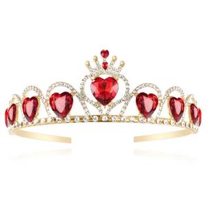 lot 35536 image: Descendant Queen of Hearts Costume Descendant 4 Gold Tiara Jewelry Set Rise of Red Cosplay for Girls Teen Halloween - Retail $12