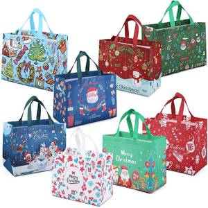 lot 35549 image: 3PCS Christmas Gift Bags, Non-Woven Christmas Bags with Handles, Treat Tote for Gifts Wrapping Shopping, Xmas Party Supplies - Retail $8