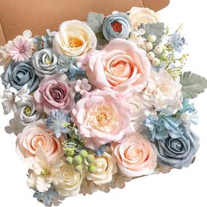 lot 35558 image: Serra Flora Artificial Flowers Combo Box Set Faux Flowers Bulk Flower Leaf with Stems Arrangements for DIY Wedding Bouquets Party Table Centerpieces Home Decorations Indoor Outdoor - Retail $23