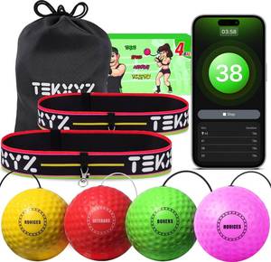 Reflex Ball Family Pack with Counter App | Online Community for Boxing Ball, Ideal for Coordination, Punching, Stress Relief, Home Workouts & Fitness | Stocking Stuffer Gift for All Ages - Retail: $20
