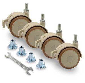 lot 35562 image: 2 Stem Casters Replacement Casters 4Pcs Threaded Swivel Furniture Caster Wheels with Brakes 90Lbs (M8-1.25 x 15mm) - Retail $10