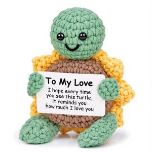 lot 35569 image: I Love You Gifts for Him Her, Handmade Crochet Turtle with Sunflower Shell, Cute Girlfriend Boyfriend Gift for Anniversary Valentines Christmas - Retail $8