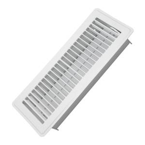 lot 35577 image: 4 x 12 Floor Register - Heavy Duty Steel Walkable Floor Vents - Easy Adjust Air Supply Lever - Vent Covers for Home (White) - Retail $13