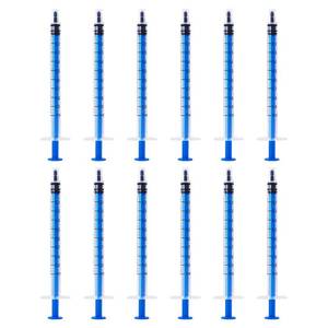 lot 35580 image: 12 Pack - 1ml Plastic Syringe with Measurement, No Needle Suitable for Refilling and Measuring Liquids, Feeding Pets, Oil or Glue Applicator - Retail $8