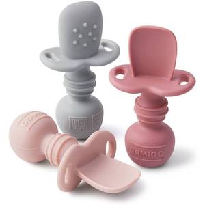 lot 35585 image: Silicone Baby Spoons Self Feeding 6 Months - Infant Toddler Utensils - First Stage Baby Led Weaning Feeding Supplies - Set of 3 Pack - Retail $10