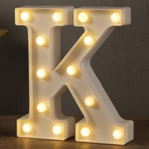 lot 35586 image: Light Up Letters LED Marquee Letters Lights Sign 26 Alphabet and 10 Number Big Light Letter for Party Birthday Bar Battery Powered Christmas Decor Letter Lights (Warm White K) - Retail $9