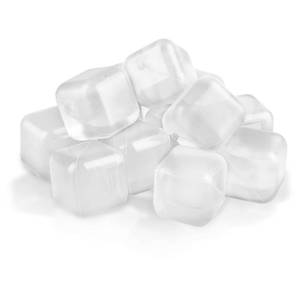 lot 35603 image: 60 Pack Reusable Ice Cubes - Non Melting, Refreezable Plastic Ice Cubes for Drinks  Keep Whiskey, Wine, Cocktails, Coffee Cold Without Watering Down  BPA Free (Transparent) - Retail $14
