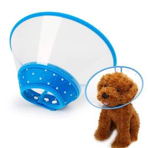 lot 35605 image: Pet Cone Recovery Dog Cone Adjustable Dog Collar Clear Padded Collar with Breathable Soft Edge, Plastic Puppy Cone Protect The Neck Surgery Recovery, Designed for Cats and Puppies (Medium, Blue) - Retail $8
