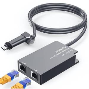 lot 35607 image: Multi Ports Starlink Ethernet Adapter for Starlink Gen 2, Starlink to RJ45 Fast&Stable Network Connection 1 to 2 2 Devices Network Simultaneously - Up to 1 Gbp - Retail $44