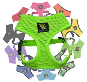lot 35614 image: EcoBark Dog Harness - Eco-Friendly Max Comfort Harnesses - Luxurious Soft Mesh Halter - Over The Head Harness Vest- No Pull and No Choke for Puppy, Toy Breeds & Small Dogs (Small, Green) - Retail $16