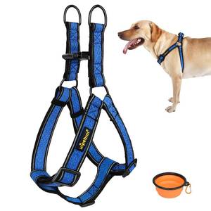 lot 35621 image: Dog Harness, No Pull, Reflective, Adjustable, Stops Pets from Pulling and Choking, MediumLarge, Blue, XL - Retail $24