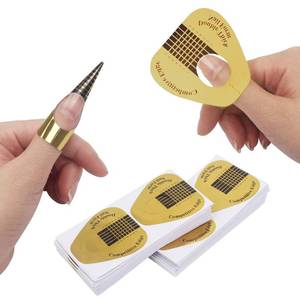 lot 35629 image: 200 PCS Nail Forms for Builder Gel, AHIER Self-adhesive Nail Extension Forms for DIY at Home Professional Nails Art Supplies - Retail $5