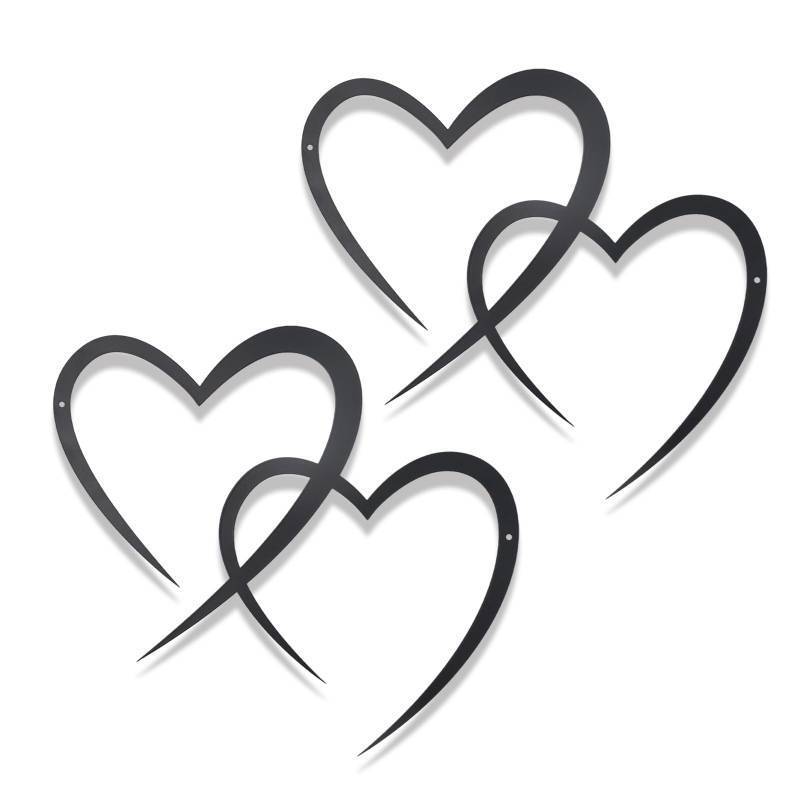 lot 25534 image: Infinity Heart Metal Wall Decor, Infinity Heart Wall Decor for Room Living, Wedding Decor (Black, style3 11.4 x 10.7in) - Retail $10