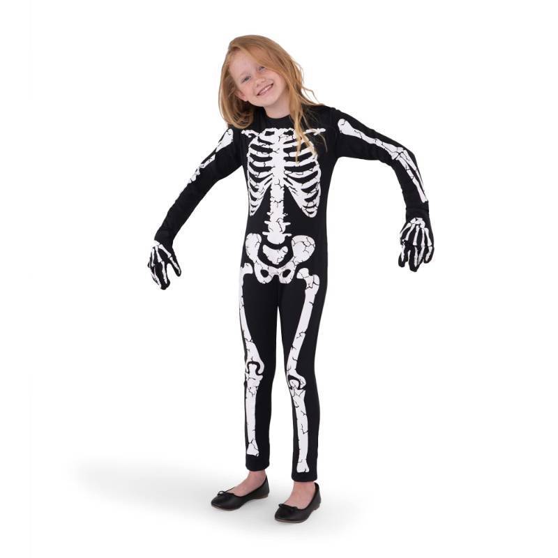 lot 25563 image: Spooktacular Creations Halloween Skeleton Costume Kids Girls, Toddlers Skeleton Jumpsuit for Cosplay - Retail $19