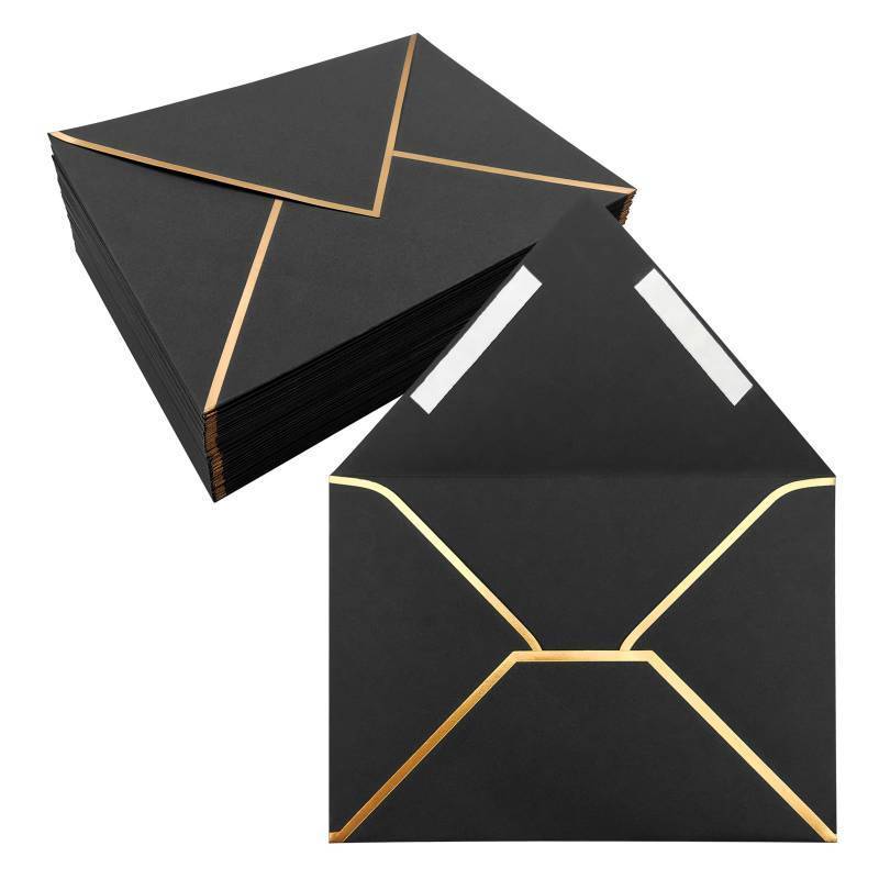 lot 25564 image: 47 Pack 4x6 Envelopes Self Seal, Black 4x6 Envelopes for Invitations with Self-Adhesive A6 Envelopes Self Seal for Weddings, Invitations, Photos, Postcards, Greeting Cards Mailing, Graduation - Retail $16