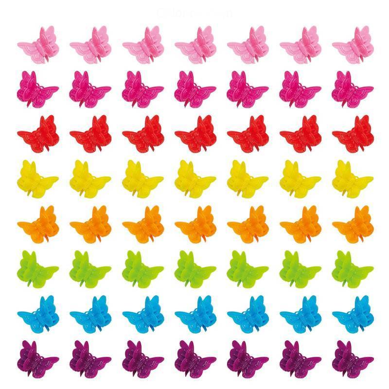 lot 25613 image: 50 Packs Assorted Color Butterfly Hair Clips, Beautiful Mini Butterfly Hair Clips Hair Accessories for Women and Girls (50 pcs Random Colour) - Retail $4