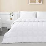 Comforter Duvet Insert Queen Size White Down Alternative Filling Cotton Shell All Season Hypoallergenic Warm Breathable Noiseless Machine Washable with Corner Taps - Retail: $66