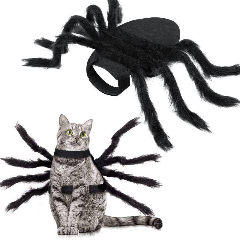 lot 61894 image: Halloween Spider Costume for Dog Cat, Halloween Pet Costume Halloween Decorations, Spider Decor Halloween Party Supply, Spider Cosplay Costumes with Adjustable Velcro for Small Medium Dogs and Cats - Retail $9