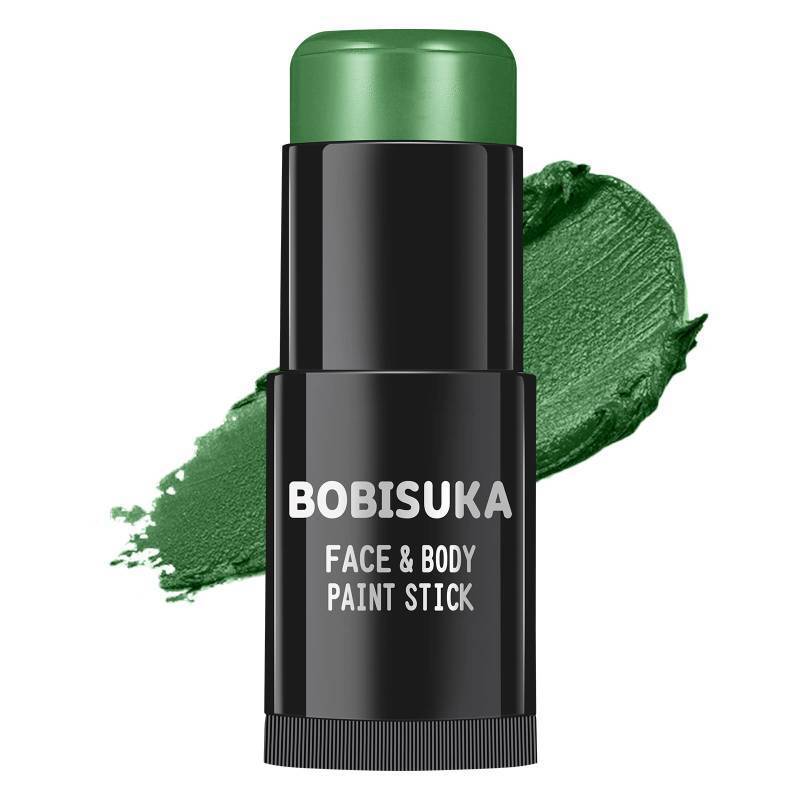 lot 61926 image: Green Face Paint Stick, Waterproof Dark Green Eye Black Body Paint Sticks for Sports, Painting Kit for Halloween Makeup Zombie Witch Camo Hulk Cosplay Special Effects SFX Costume - Retail $8