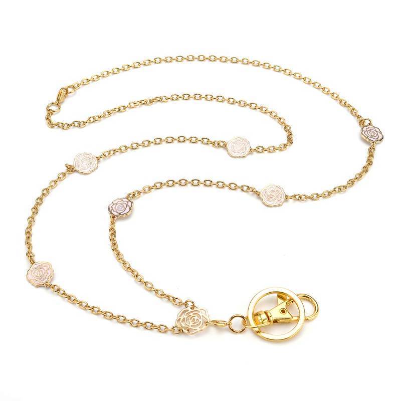 lot 61932 image: ID Lanyard for Women, Perfect for Employee Id Badges and Keys, Perfect for Nurses and Teachers, office glasses Stainless steel chain - Retail $17