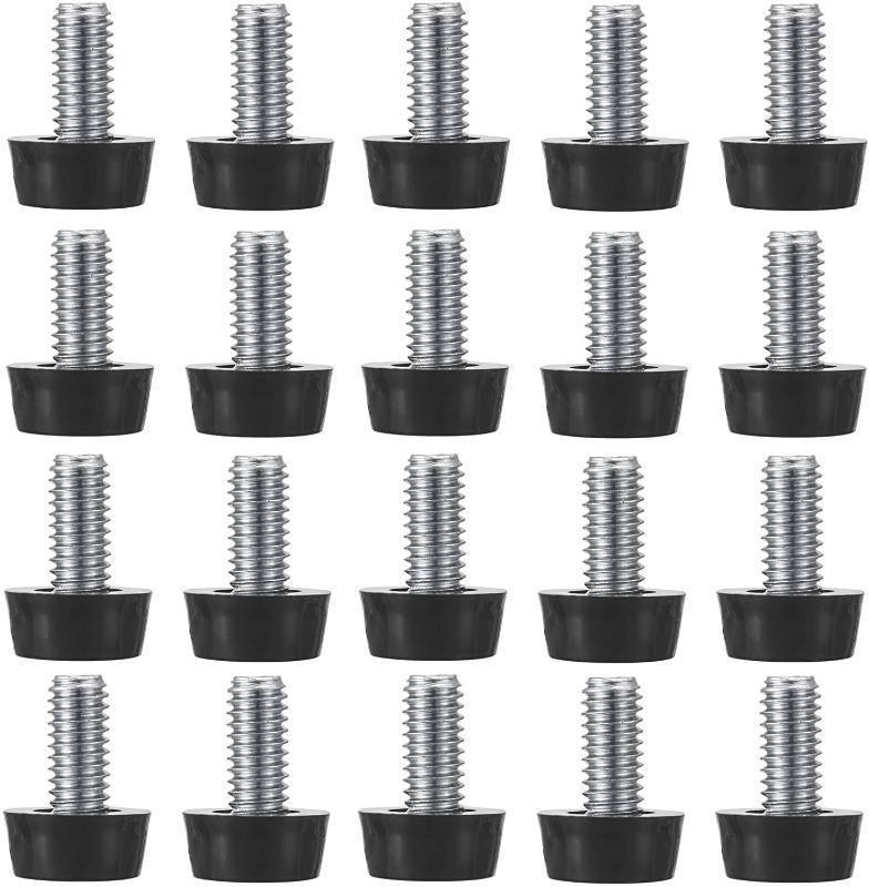 lot 61942 image: M8 Thread Adjustable Furniture Levelers Screw in Threaded 20 Pcs, Galvanized Steel Screw Foot Levelers Screw On Furniture Glide Leveling for Table, Chair, Furniture Legs - Retail $10