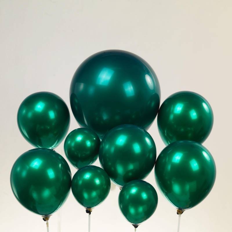 lot 61966 image: Double stuffed emerald Balloons Different sizes Customized 63 PACK 18105 inch Dark Teal emerald green Balloon Garland kit For Wedding Birthday baby shower anniversary decorations - Retail $16