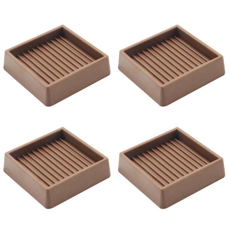 lot 72103 image: 2X2 Rubber Caster Cups, Non Slip Furniture Pads, Anti-Slip Furniture Gripper, Anti Skid Furniture Feet, Anti Slide Floor Protector for Bed Couch Table Chair Stoppers - 4 Pack, Brown - Retail $9