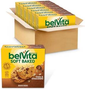 lot 4777 image: (Best by January 21 2026) belVita Soft Baked Breakfast Bars, Oats & Chocolate, 6 Boxes of 5 Packs (1 Biscuit Per Pack)