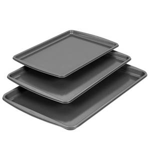 lot 6057 image: Wilton Ultra Bake Pro 3pc Cookie Sheet Set (See Details)