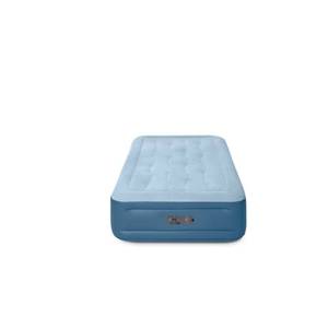 lot 6058 image: Intex Mid Rise Hexbeam 14 Electric Pump Twin Air Mattress - Dark Blue PVC, IndoorOutdoor Use