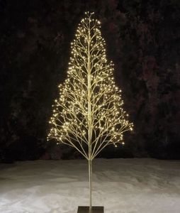 lot 6090 image: Holiday Time 5 Gold Twinkle Starburst Christmas Tree LED 650 Lights Pre-Lit  - Retail $90
