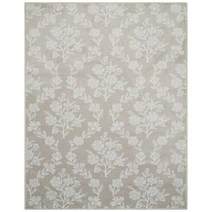 lot 6095 image: My Texas House Taupe Flower Damask Machine Washable Indoor Area Rug 7.6  x 9.5 - Retail $60