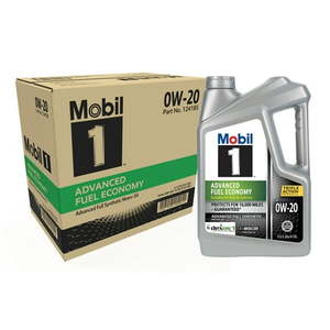 lot 6110 image: Mobil 1 Advanced Fuel Economy Full Synthetic Motor Oil 0W-20  5 Quart (Pack of 3) - Retail $90