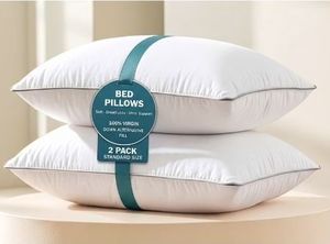 lot 6115 image: Casa Platino Pillows Standard Size Set of 2 Standard Pillow, Cooling Comfort, Breathable, Easy Care Machine Washable, Perfect for Everyday Use