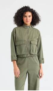 lot 6119 image: Sofia by Sofia Vergara Womens and Womens Plus Utility Crop Jacket, Sizes XS