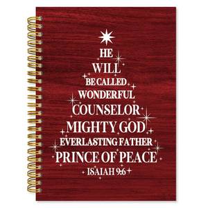 lot 10033 image: Vintage Red Christian Christmas Tree Spiral Notebook Gift