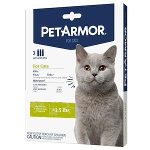 lot 10049 image: PetArmor Flea & Tick Prevention for Cats with Fipronil (Over 1.5 Pounds)  3 Monthly Treatments