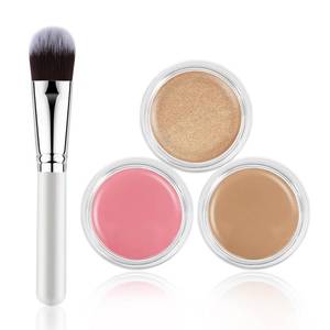 lot 10083 image: Cream Blush Contour Highlighter Palette, Bronzer Face Illuminator Kit With Brush, Contour Kit For Eyes, Cheeks And Lips