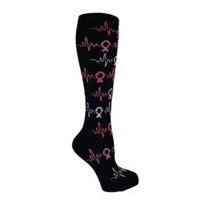 lot 10098 image: 2 Pairs Palmetto Fundraising Breast Cancer Awareness Socks - Pink Ribbon Heart Beat