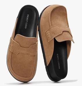 lot 10402 image: Project Cloud 100% Genuine Leather Womens Clogs - Plush & Soft Insole with Arch Support Non Slip Mules & Clogs for Women Footwear - Water Resistant Women Shoes (Foamy)  Size 10- Retail $60