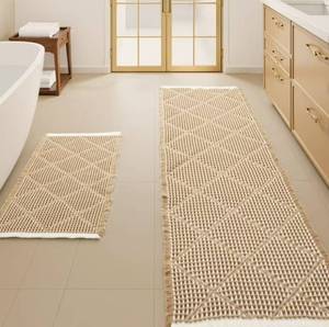 lot 15361 image: Natural Cotton Bath Runner 2 Set
