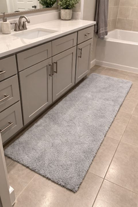 lot 15367 image: White Plush Runner Rug 24x60