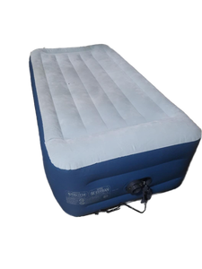 lot 15382 image: Intex Mid Rise Hexbeam 14 Electric Pump Twin Air Mattress - Dark Blue PVC, IndoorOutdoor Use